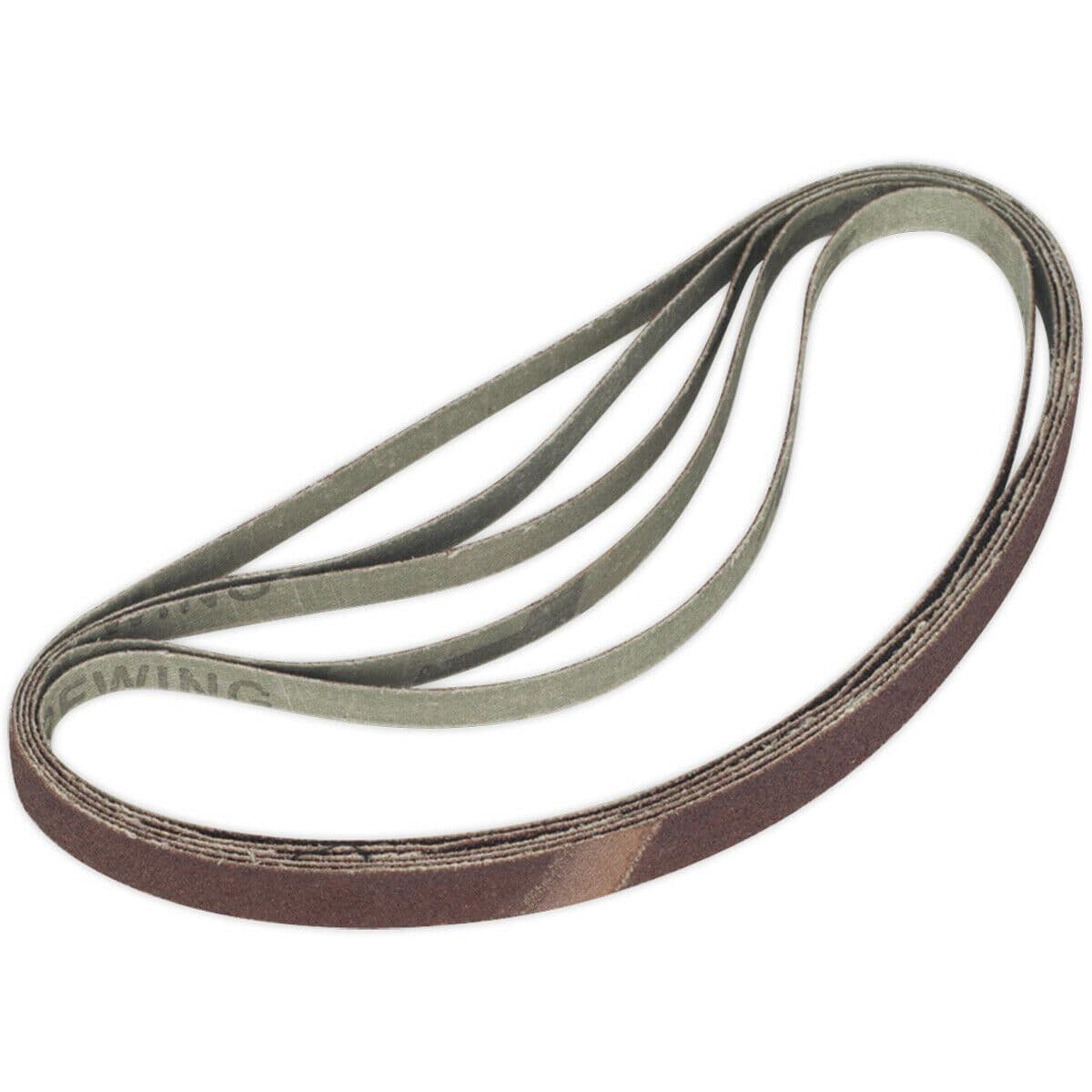 5 PACK 12mm x 456mm Sanding Belts 100 Grit Aluminium Oxide Slim Detail Loop