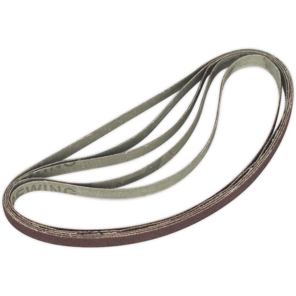 5 PACK 8mm x 456mm Sanding Belts 80 Grit Aluminium Oxide Slim Detail Loop