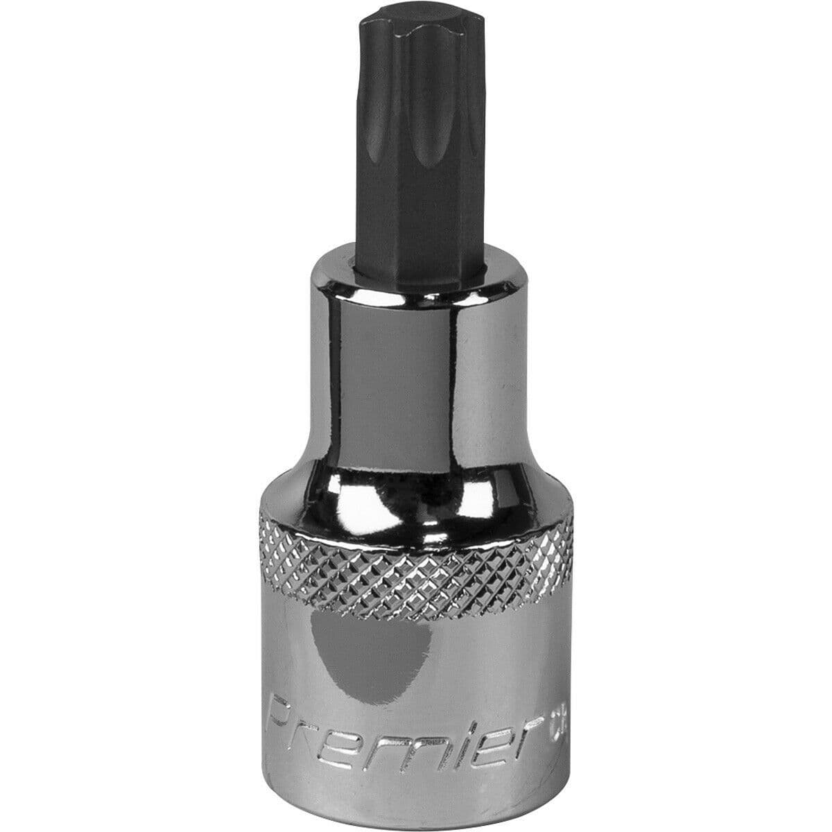 T50 TRX Star Socket Bit - 1/2" Square Drive - PREMIUM S2 Steel Head Knurled Grip