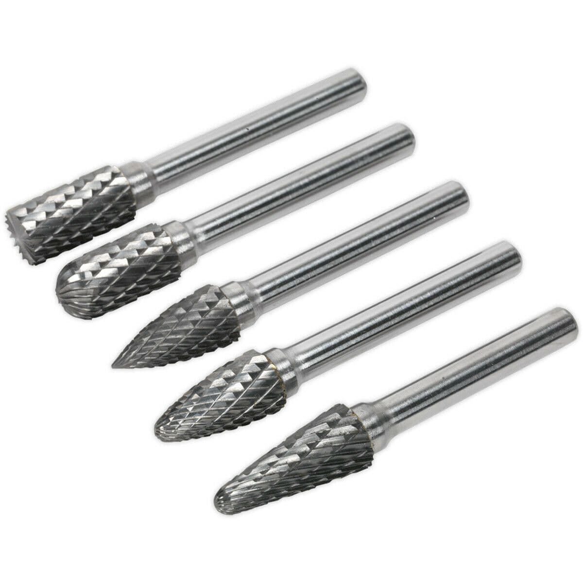 5 PACK 10mm Tungsten Carbide Rotary Burr Bits Set VARIOUS Cutting Heads