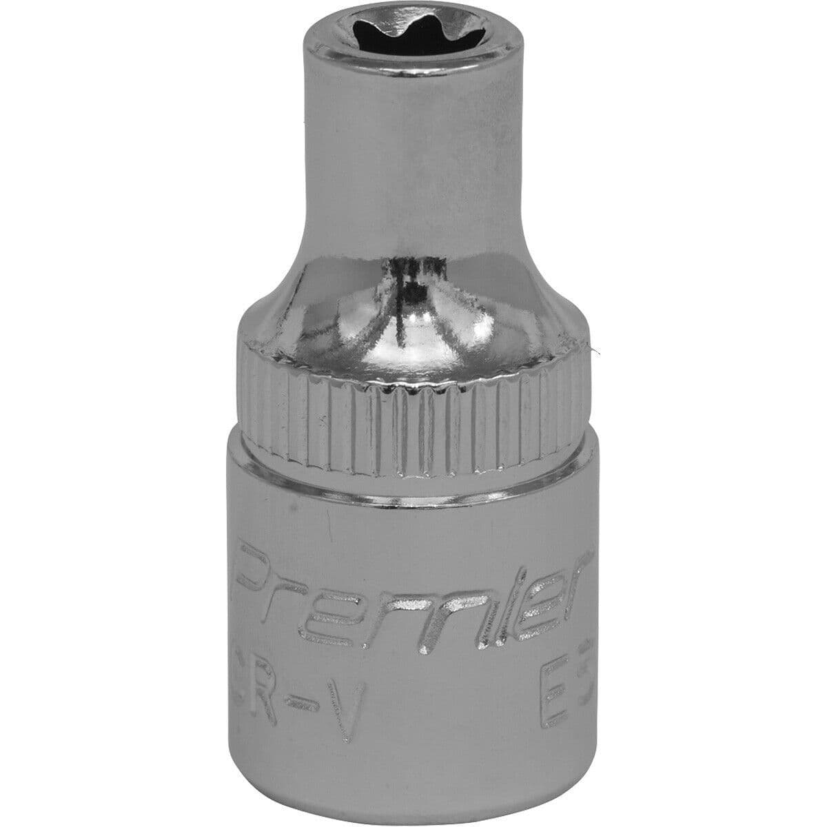 E5 TRX Star Socket Bit 1 4" Square Drive PREMIUM Drop Forged Head Knurled