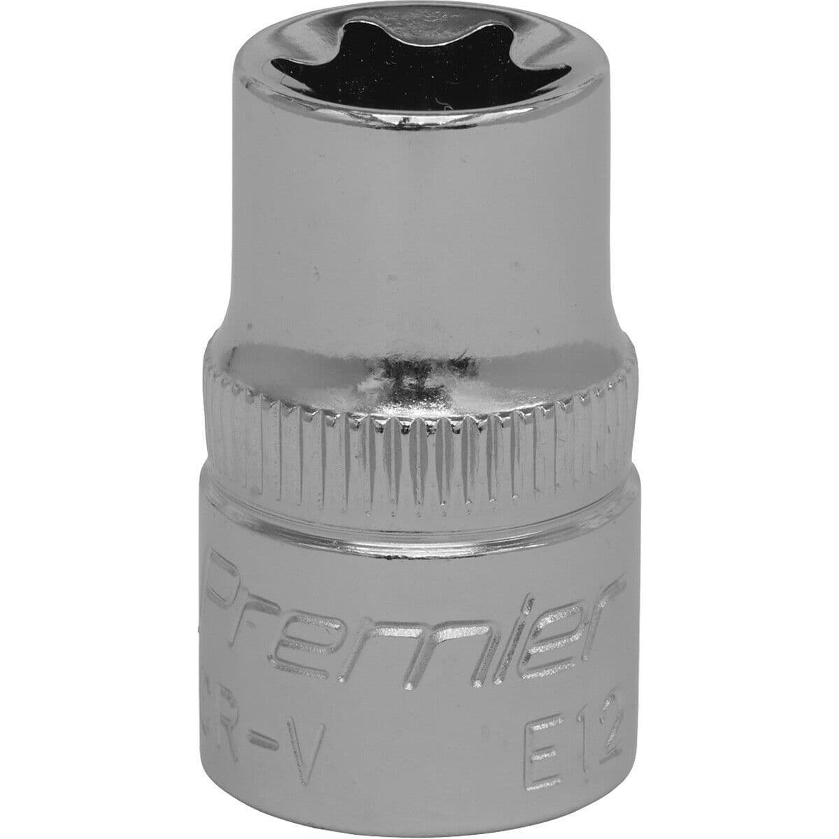 E12 TRX Star Socket Bit 3 8" Square Drive PREMIUM Drop Forged Head Knurled
