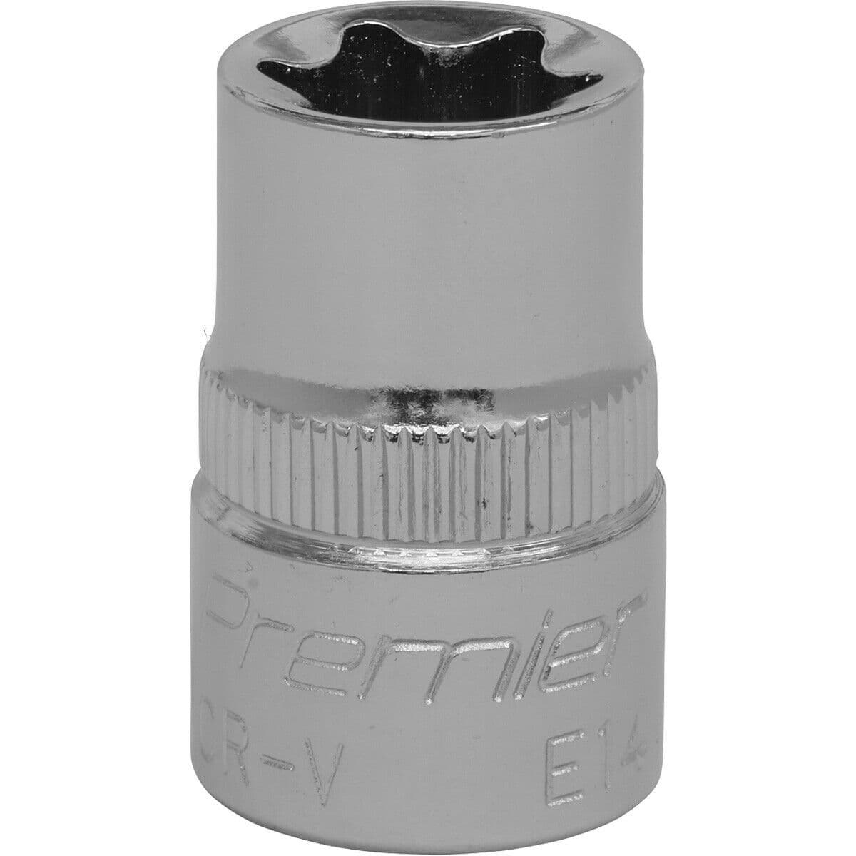 E14 TRX Star Socket Bit - 3/8" Square Drive - PREMIUM Drop Forged Head Knurled