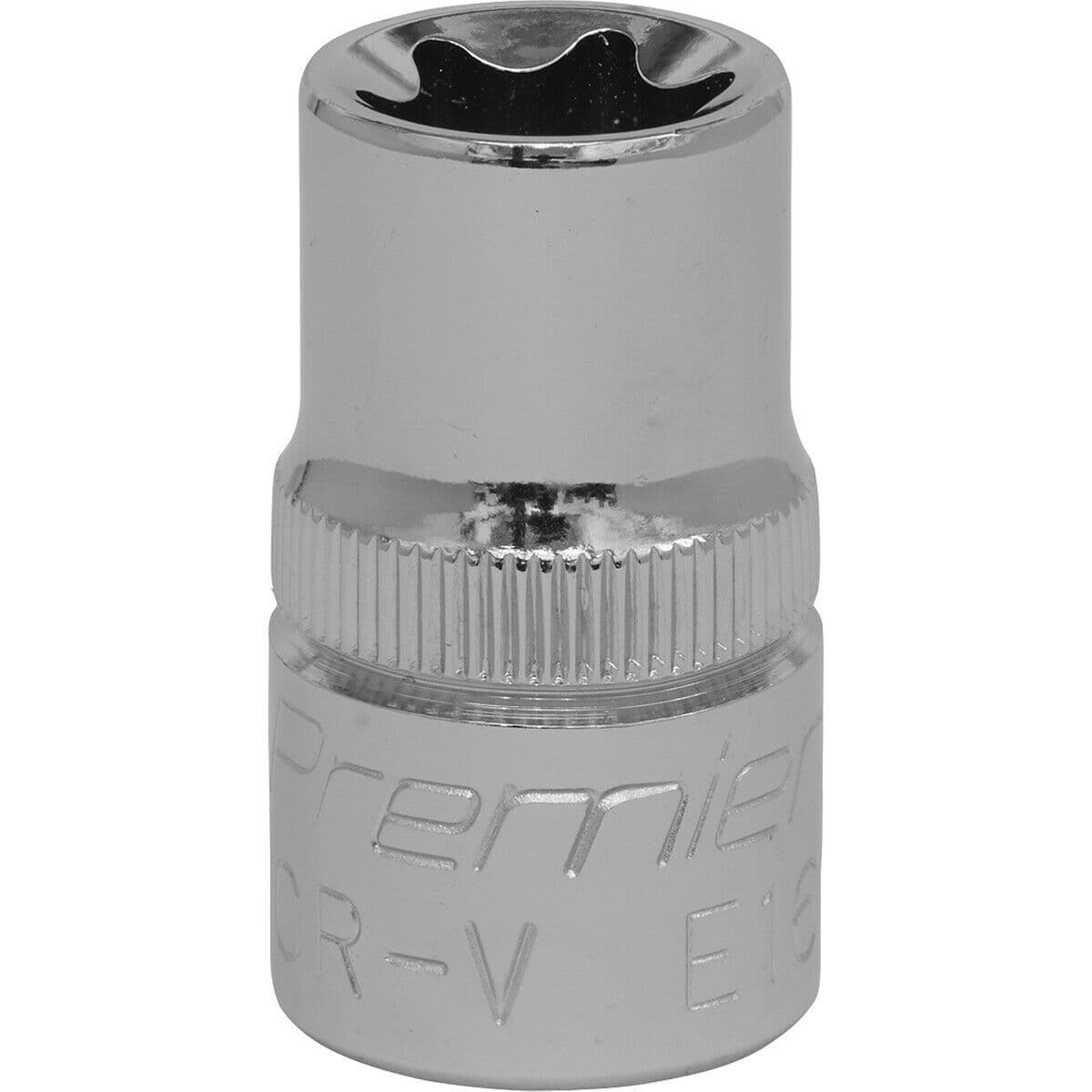 E16 TRX Star Socket Bit 1 2" Square Drive PREMIUM Drop Forged Head Knurled