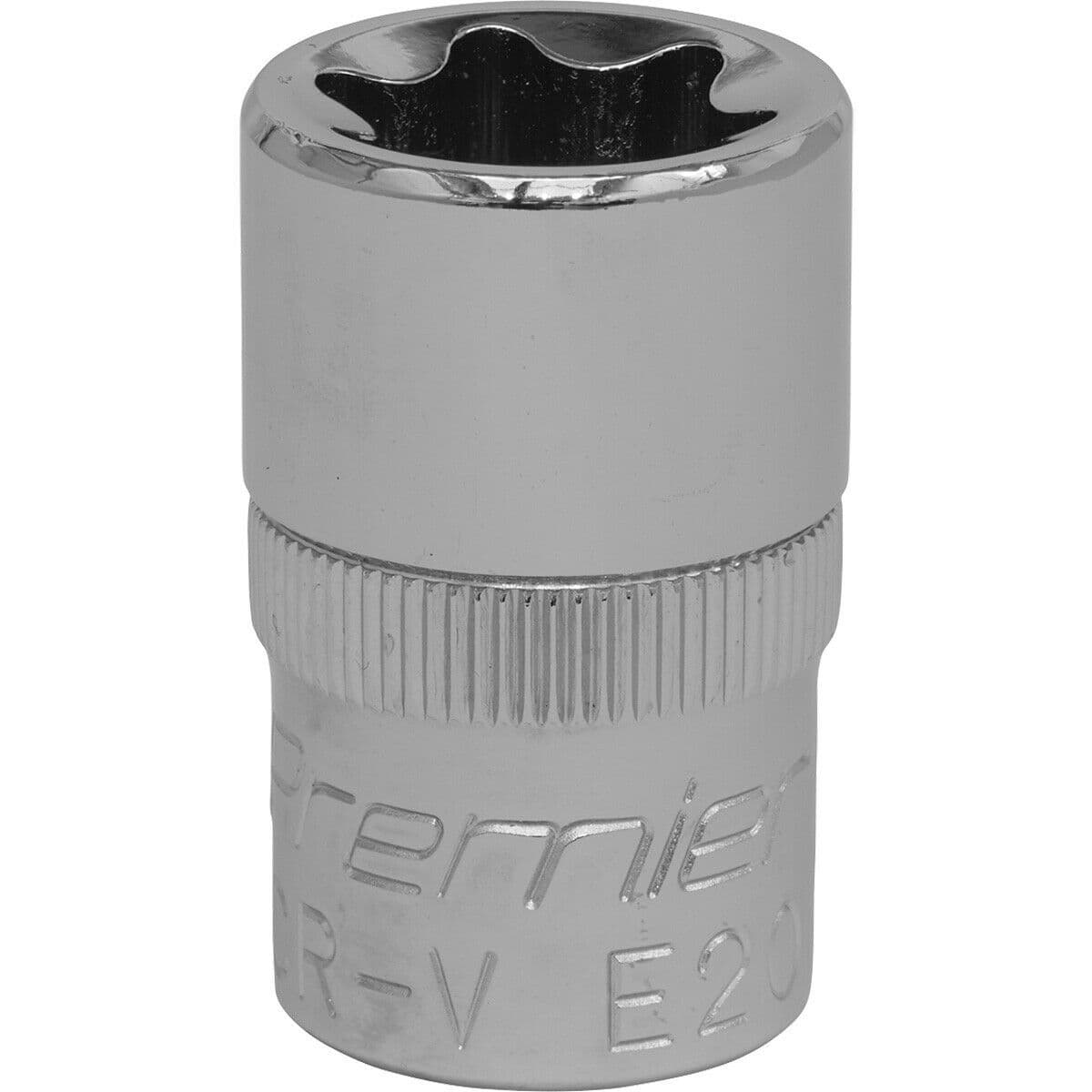 E20 TRX Star Socket Bit 1 2" Square Drive PREMIUM Drop Forged Head Knurled