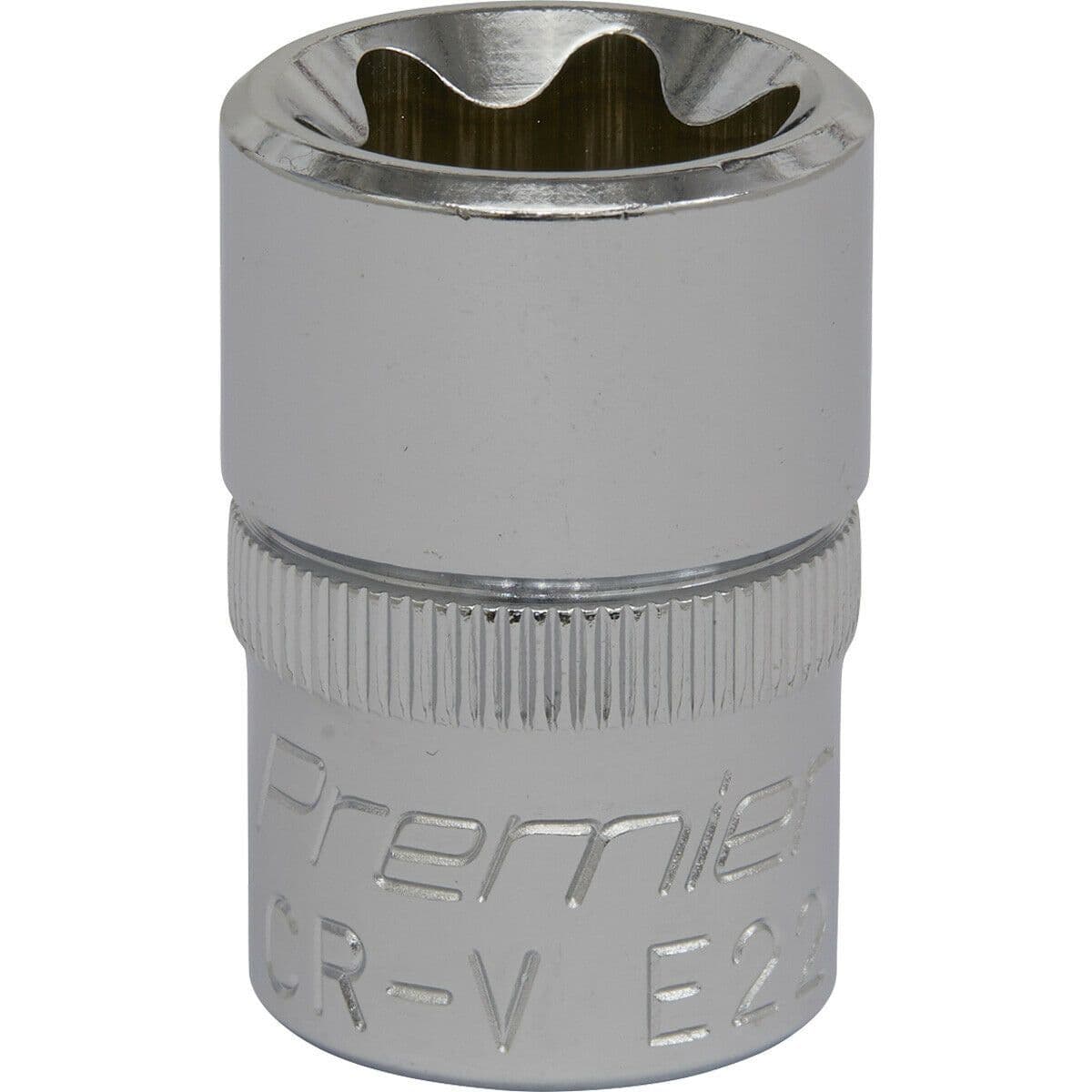 E22 TRX Star Socket Bit 1 2" Square Drive PREMIUM Drop Forged Head Knurled