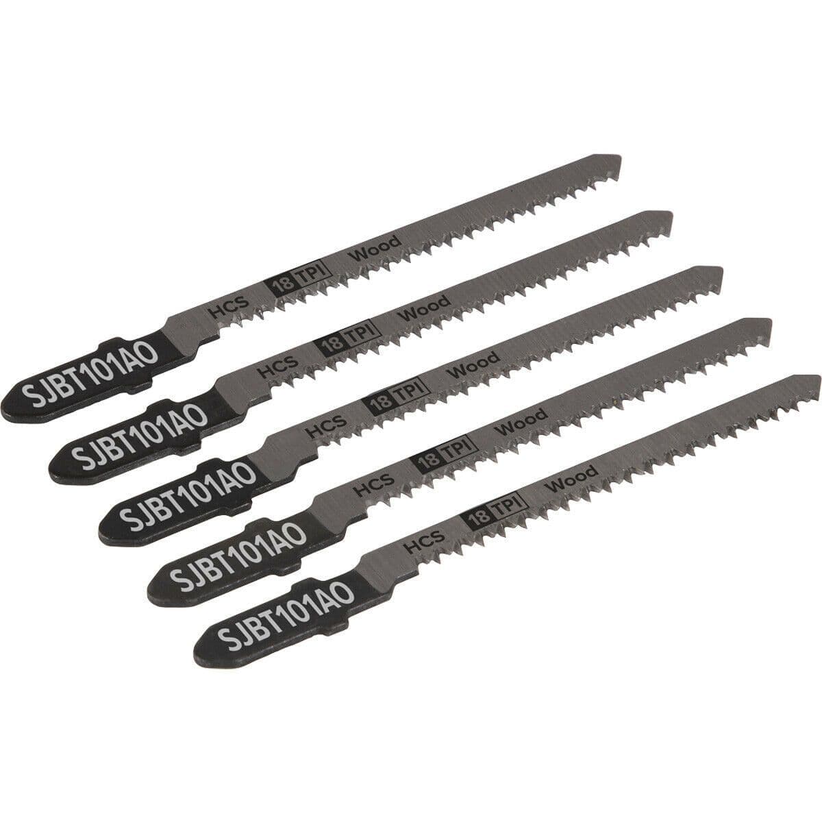 5 PACK - 83mm HARDWOOD Jigsaw Blade Set - 18 TPI - Ground Taper Precision Cut