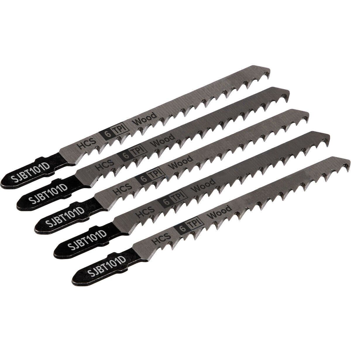 5 PACK 100mm HARDWOOD Jigsaw Blade Set 6 TPI Ground Taper Precision Cut