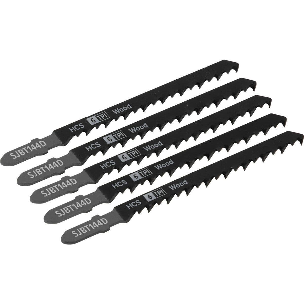 5 PACK 100mm WOOD Jigsaw Blade Set 6 TPI HIGH CARBON Side Set Precision Cut
