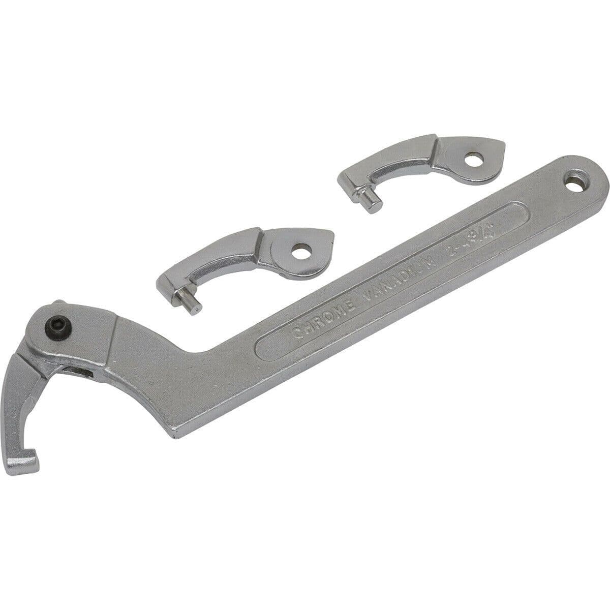 4 Pack Adjustable C Spanner Set 51 121mm Hook & Pin Retaining Ring Hinged Arm