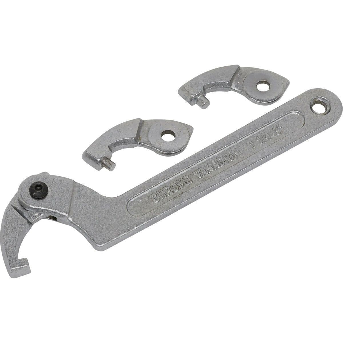4 Pack Adjustable C Spanner Set 32 76mm Hook & Pin Retaining Ring Hinged Arm