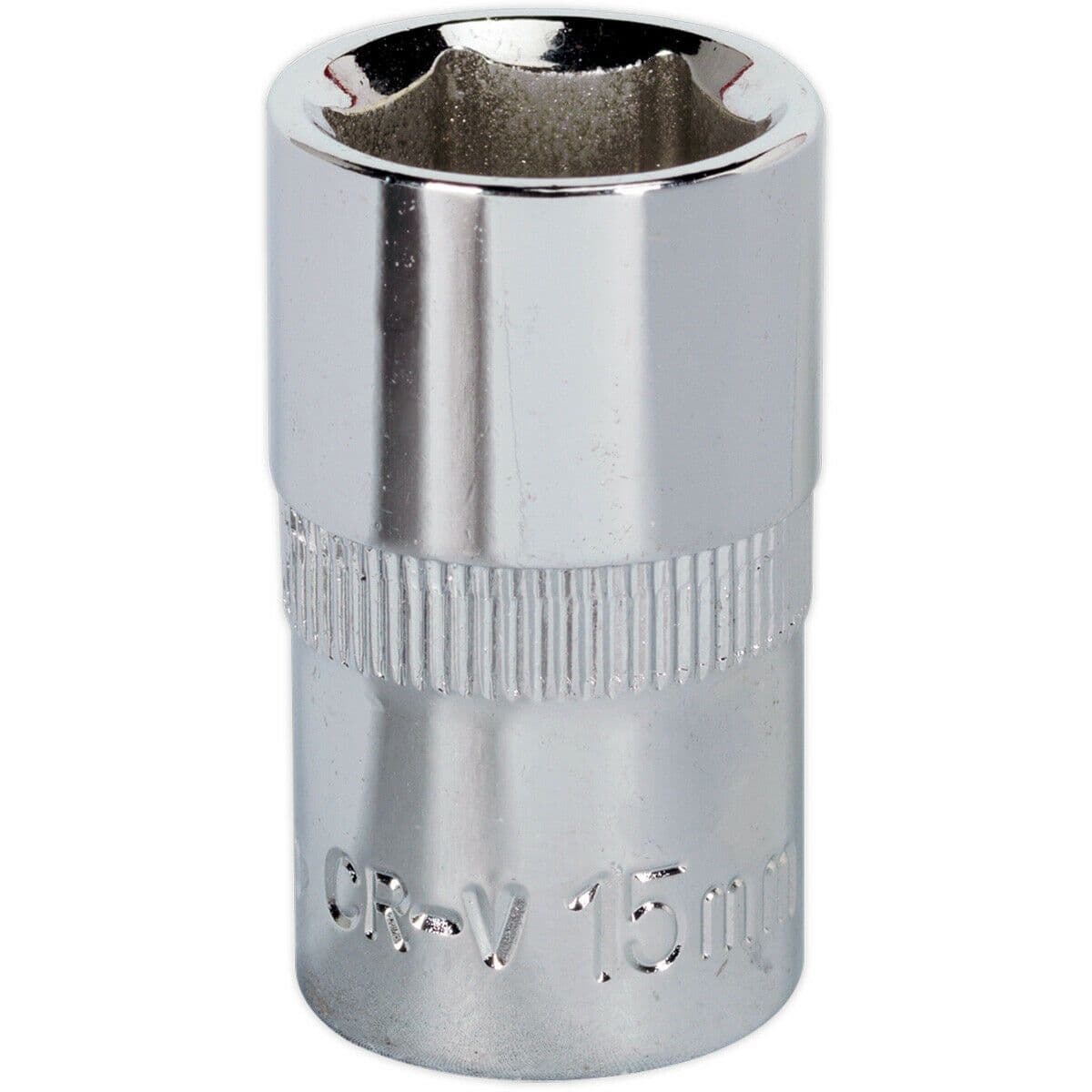 15mm Forged Steel Drive Socket 1 2" Square Drive Polished Chrome Vanadium