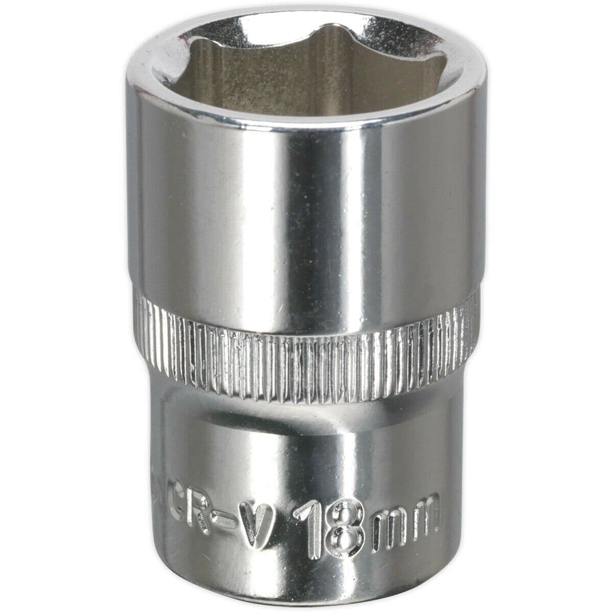 18mm Forged Steel Drive Socket 1 2" Square Drive Polished Chrome Vanadium