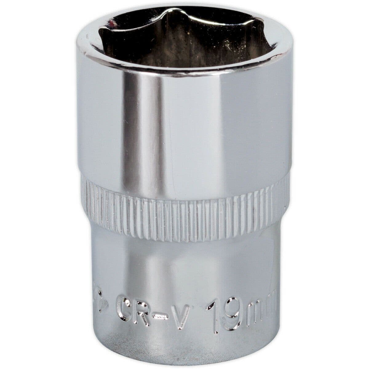 19mm Forged Steel Drive Socket 1 2" Square Drive Polished Chrome Vanadium