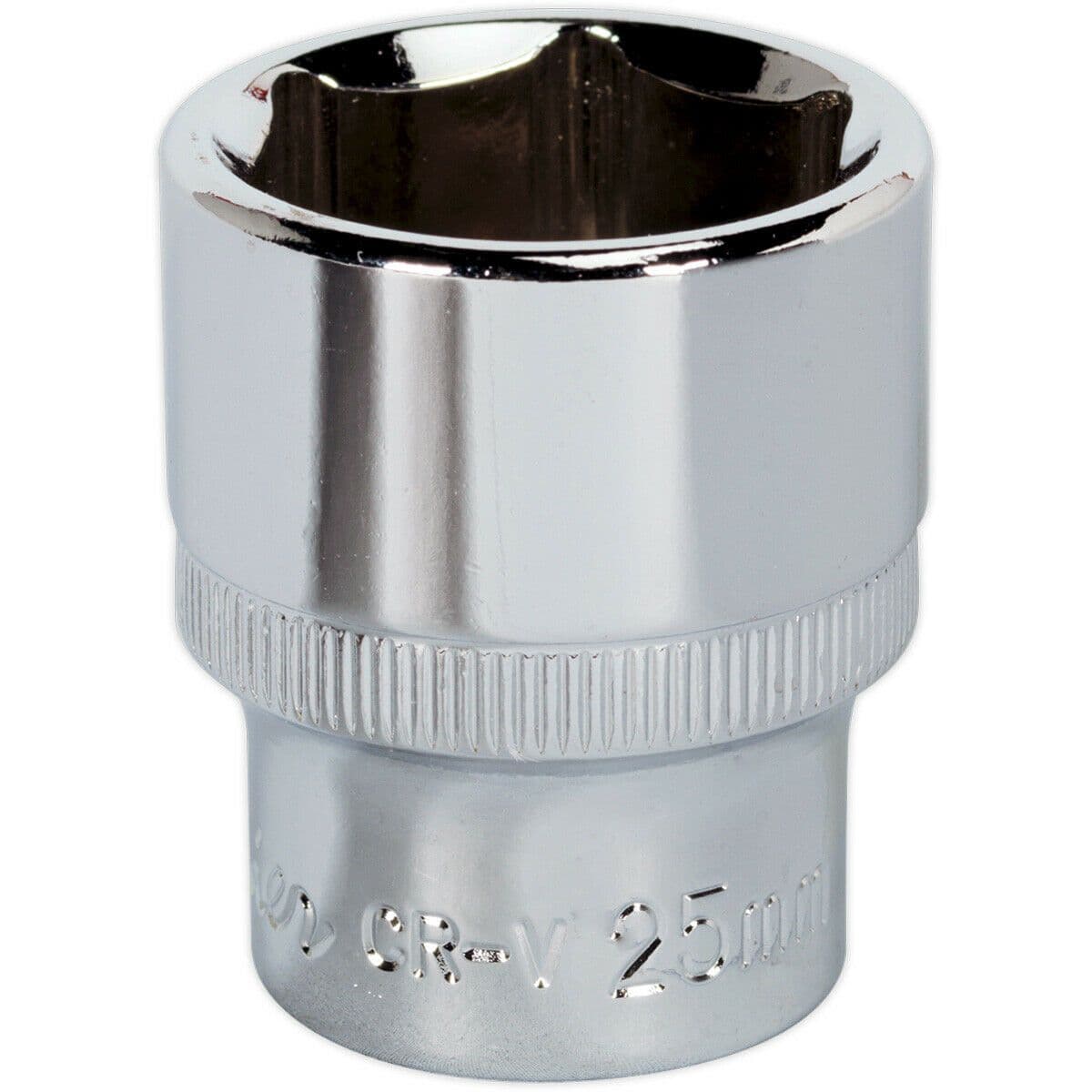 25mm Forged Steel Drive Socket 1 2" Square Drive Polished Chrome Vanadium