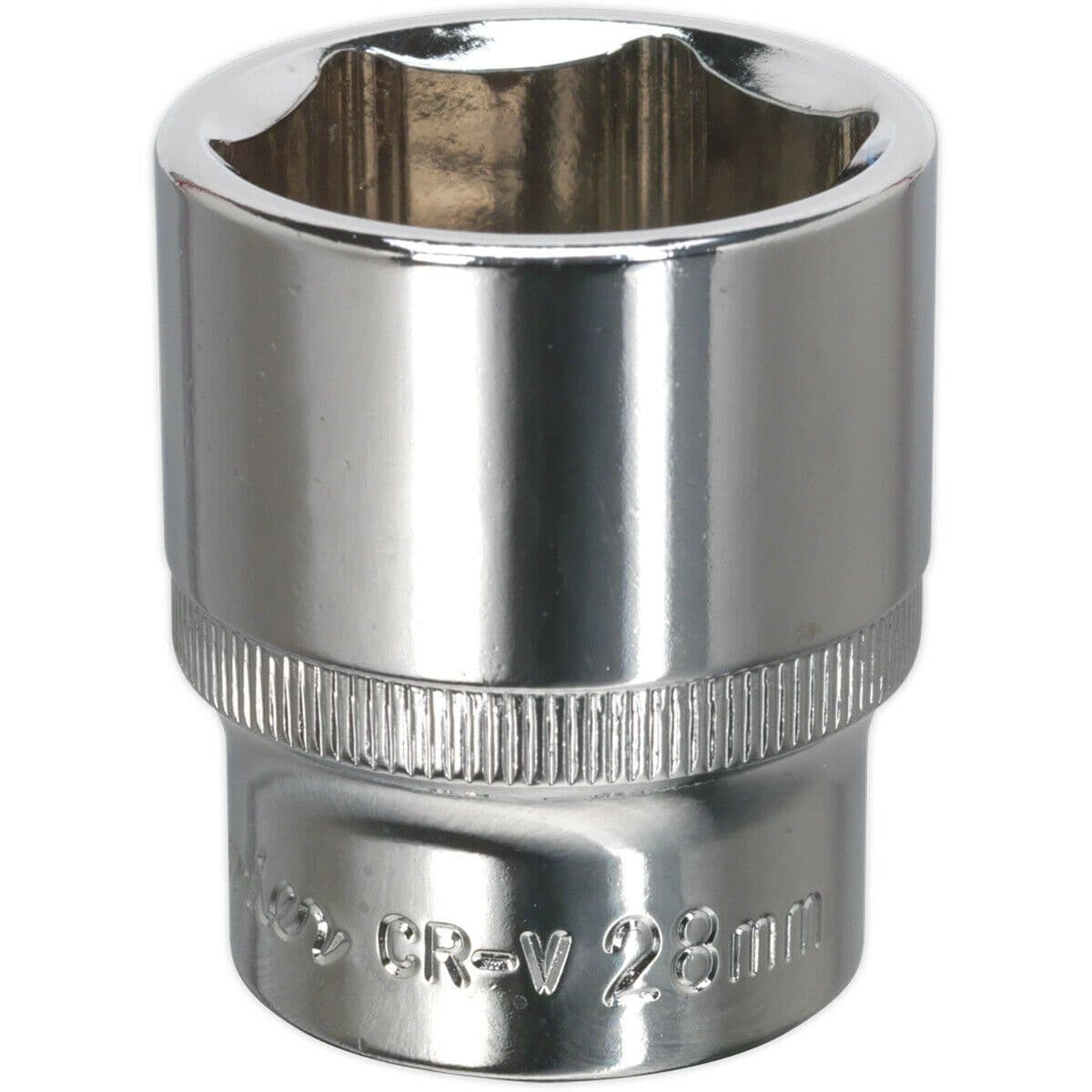 28mm Forged Steel Drive Socket - 1/2" Square Drive - Polished Chrome Vanadium