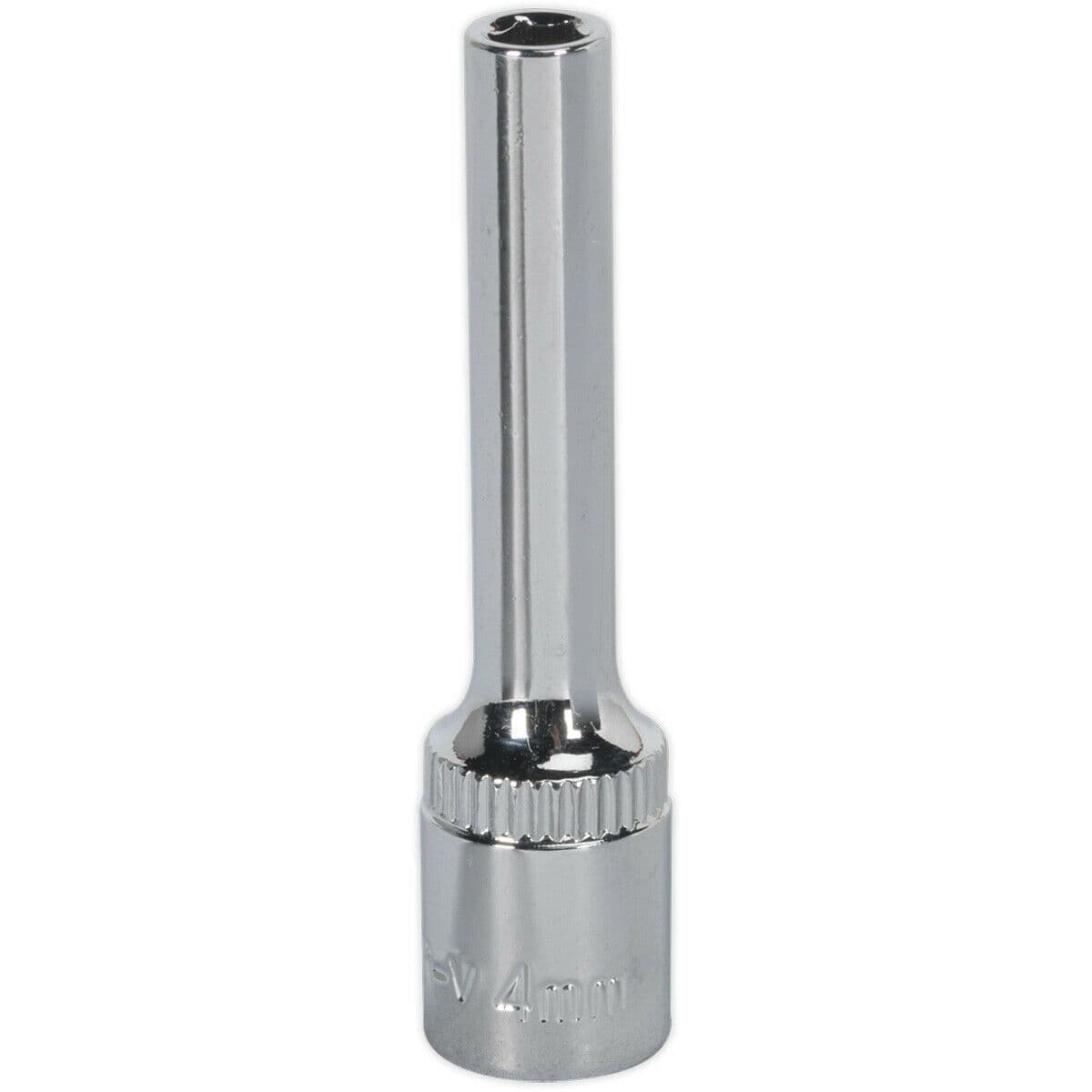 4mm Forged Steel DEEP Drive Socket 1 4" Square Drive Polished Chrome Vanadium