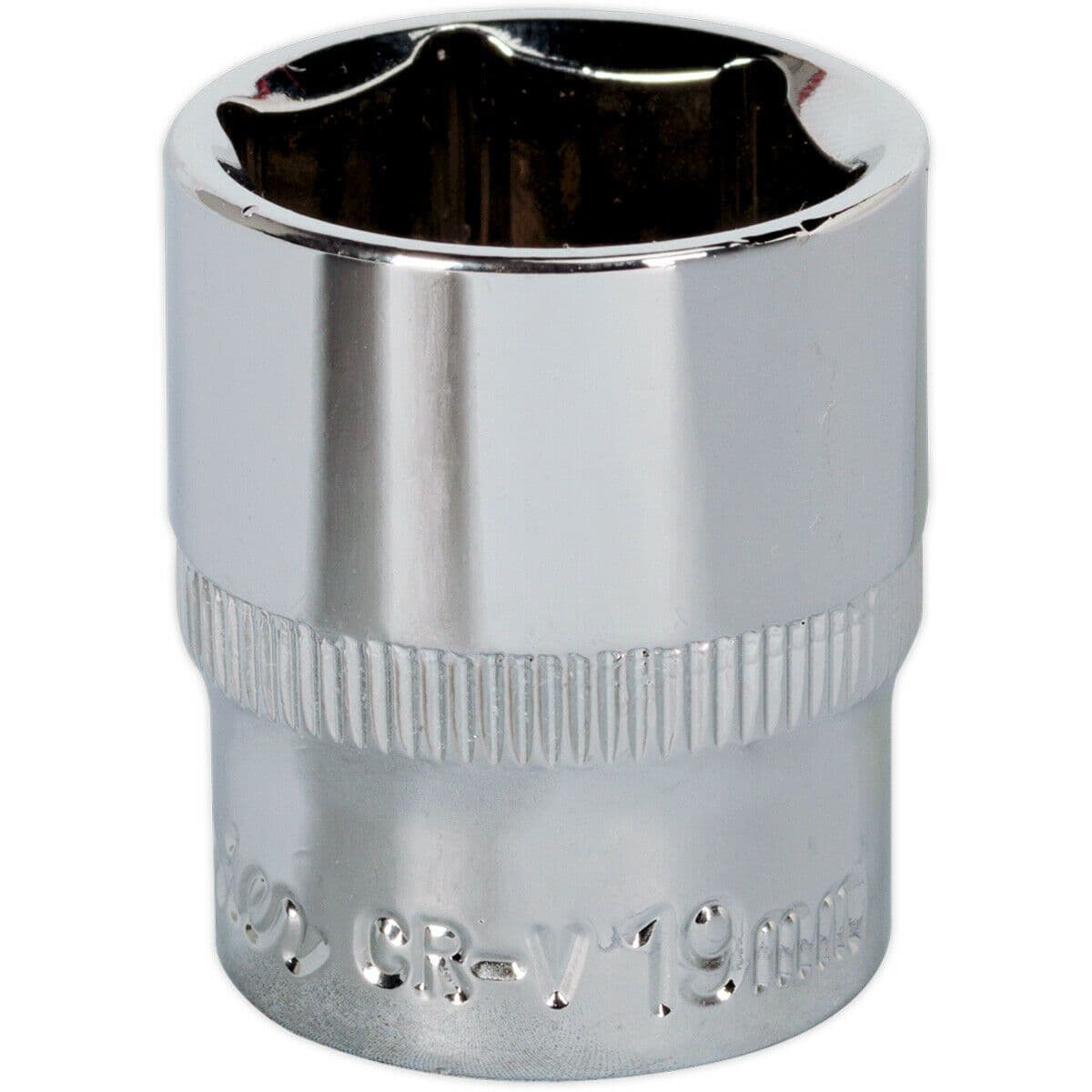19mm Forged Steel Drive Socket 3 8" Square Drive Polished Chrome Vanadium