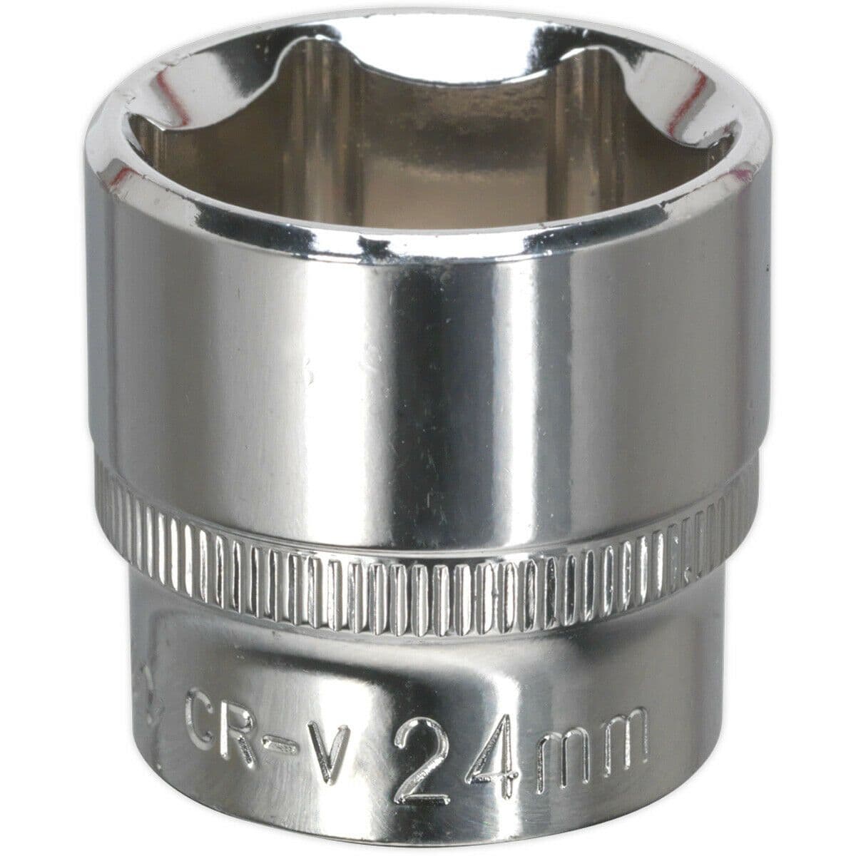 24mm Forged Steel Drive Socket - 3/8" Square Drive - Polished Chrome Vanadium