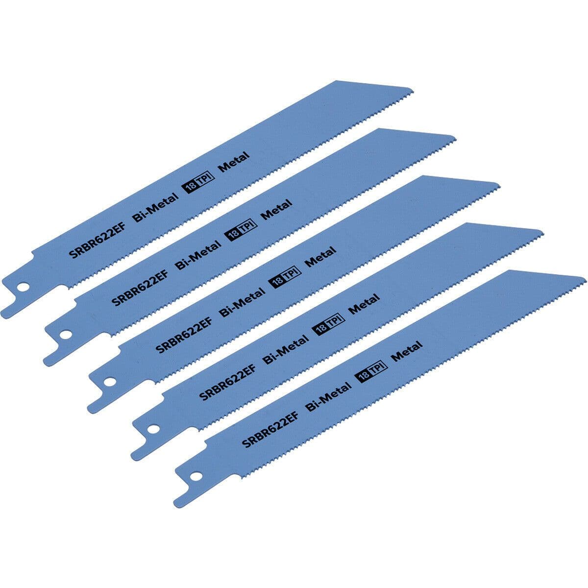5 PACK 150mm Bi-Metal Reciprocating Saw Blade - 18 TPI - Milled Side Set Teeth