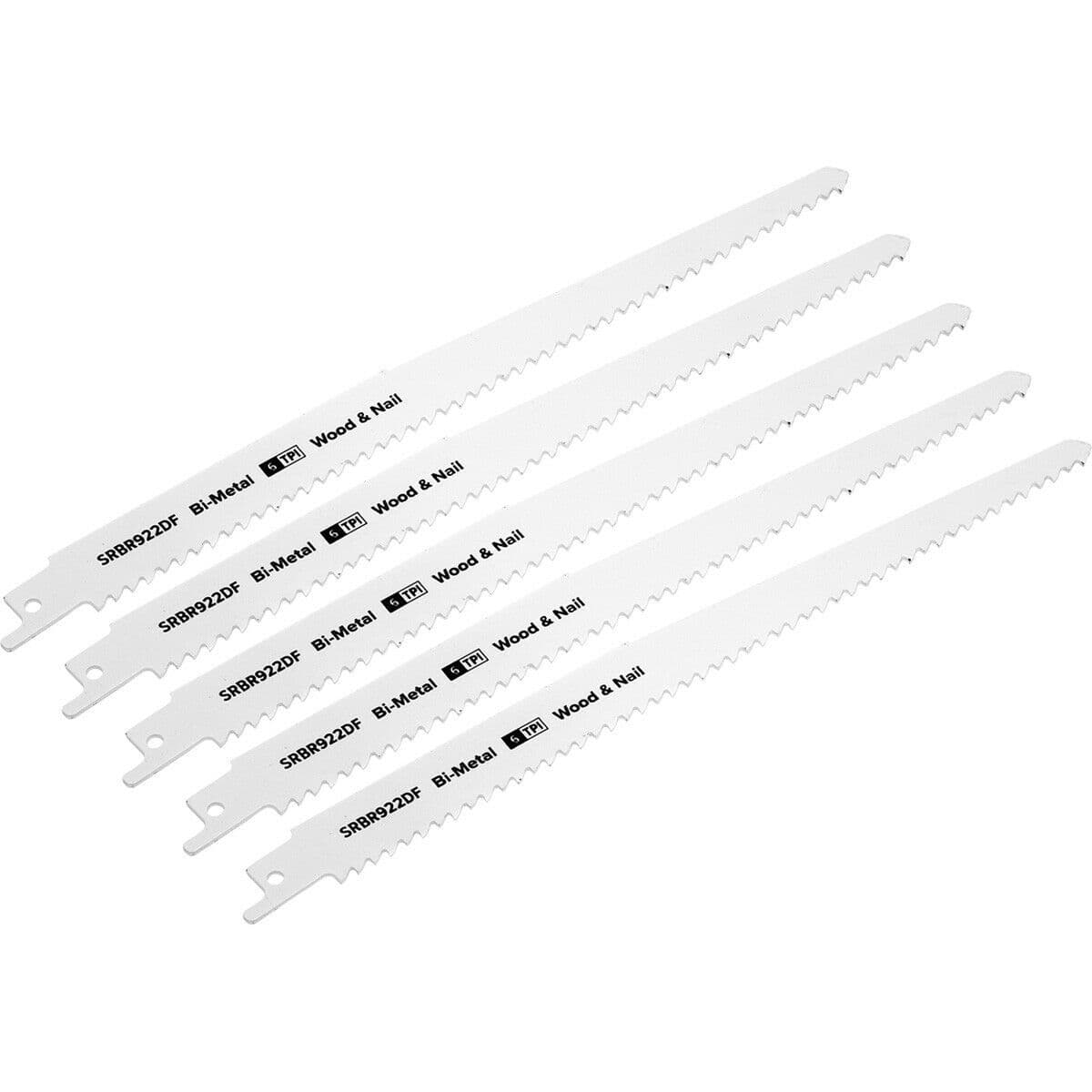 5 PACK 230mm Bi Metal Reciprocating Saw Blade 6 TPI Milled Side Set Teeth