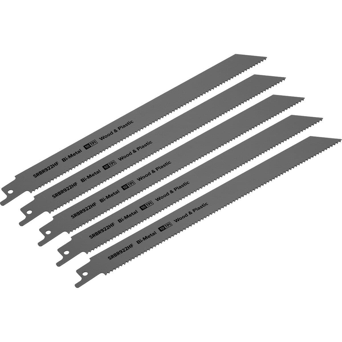 5 PACK 230mm Bi Metal Reciprocating Saw Blade 10 TPI Milled Side Set Teeth