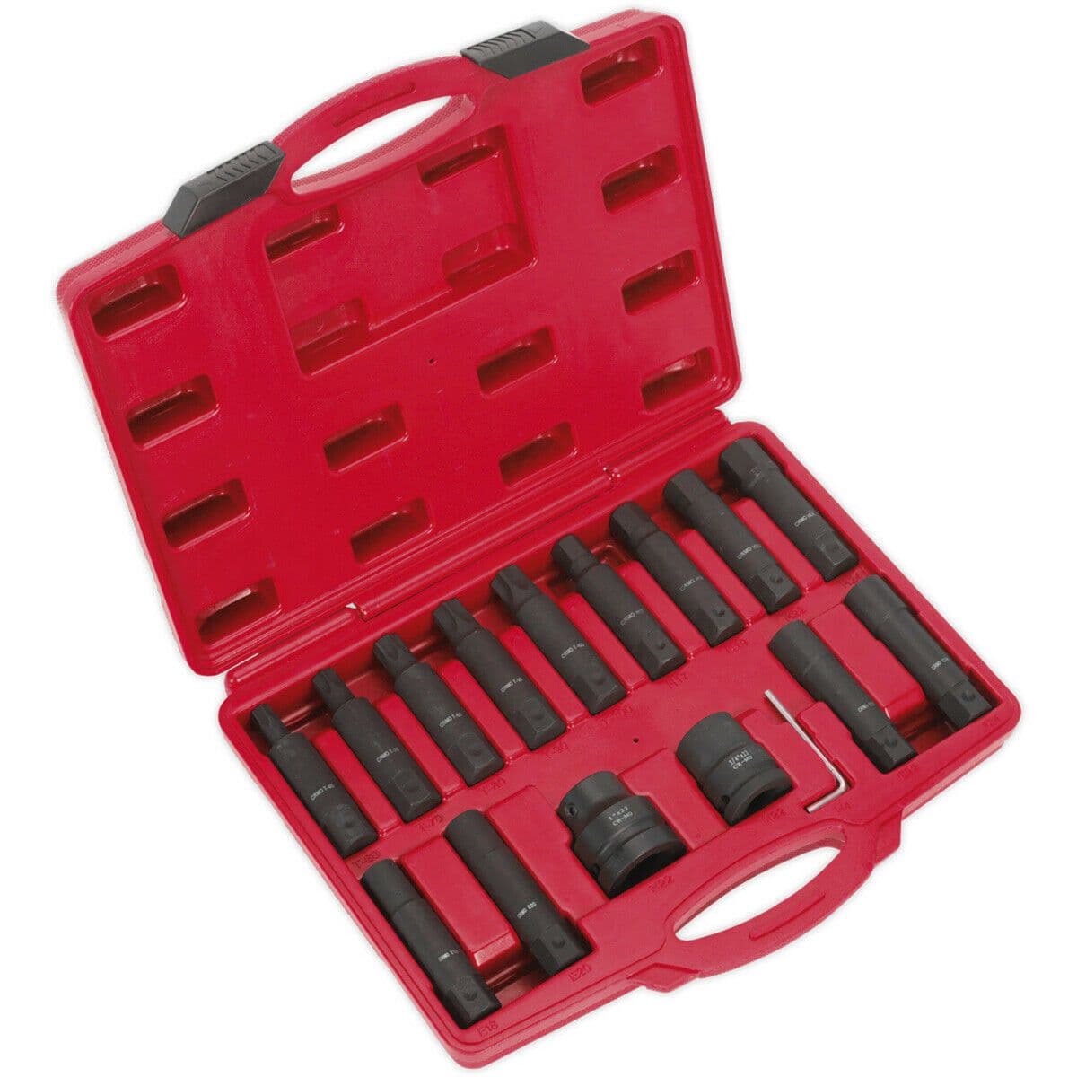 16pc TRX Male Female & Hex IMPACT Socket Bit Set 3 4" & 1" Square Drive