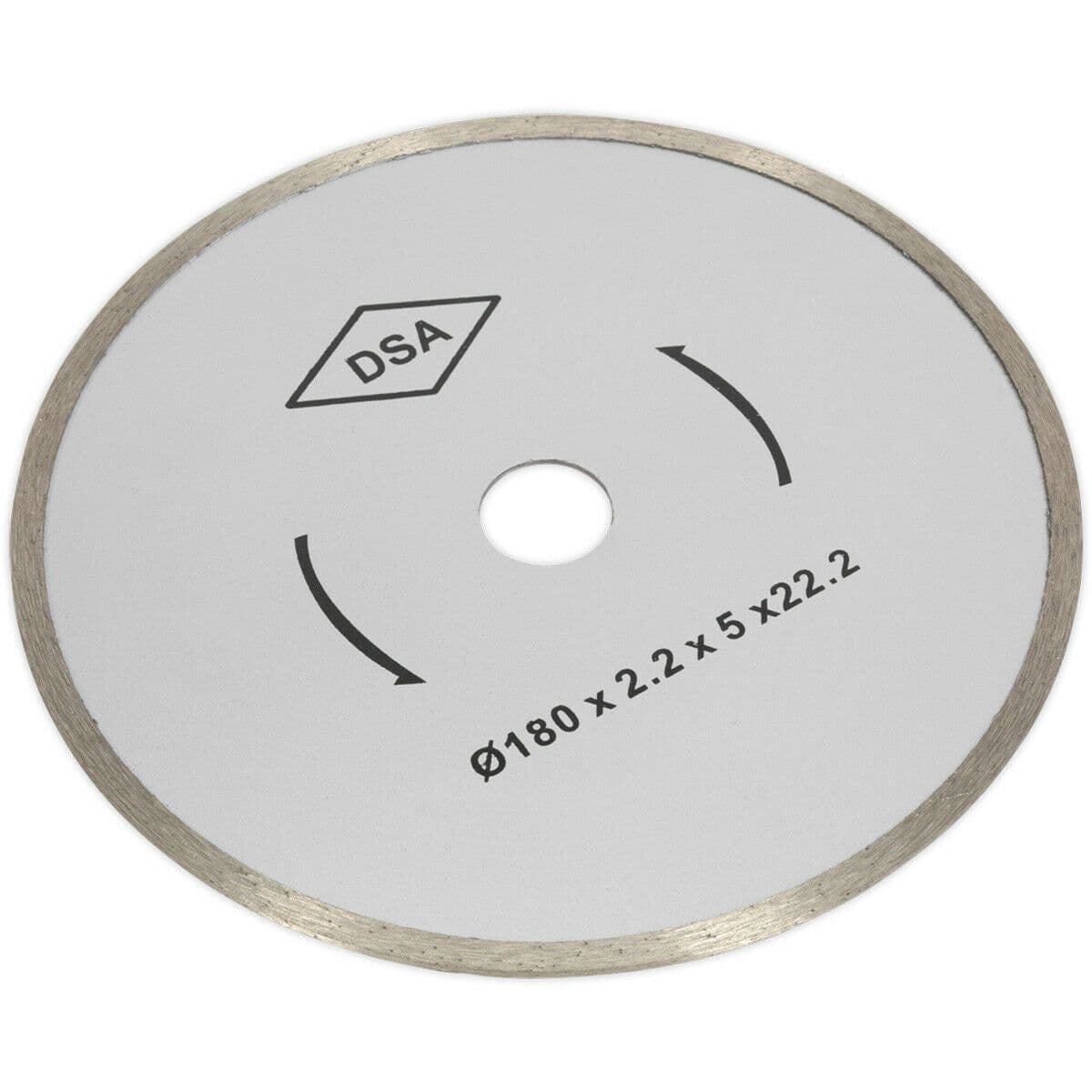 180mm x 22mm Bore Diamond Porcelain Tile Cutting Blade Continuous Rimmed Disc