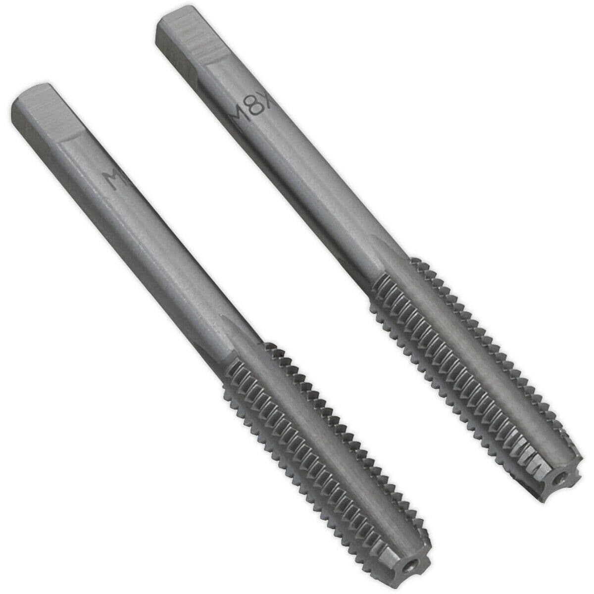 2 PACK M8 x 1.25mm Taper & Plug Tap Set Premium Steel Socket Threading Bit