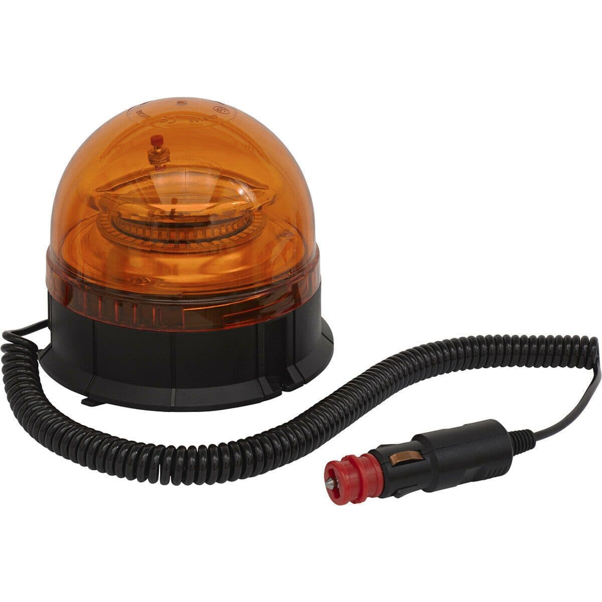 12V 24V Rotating LED Amber Beacon Light & Magnetic Base Mount Warning Lamp