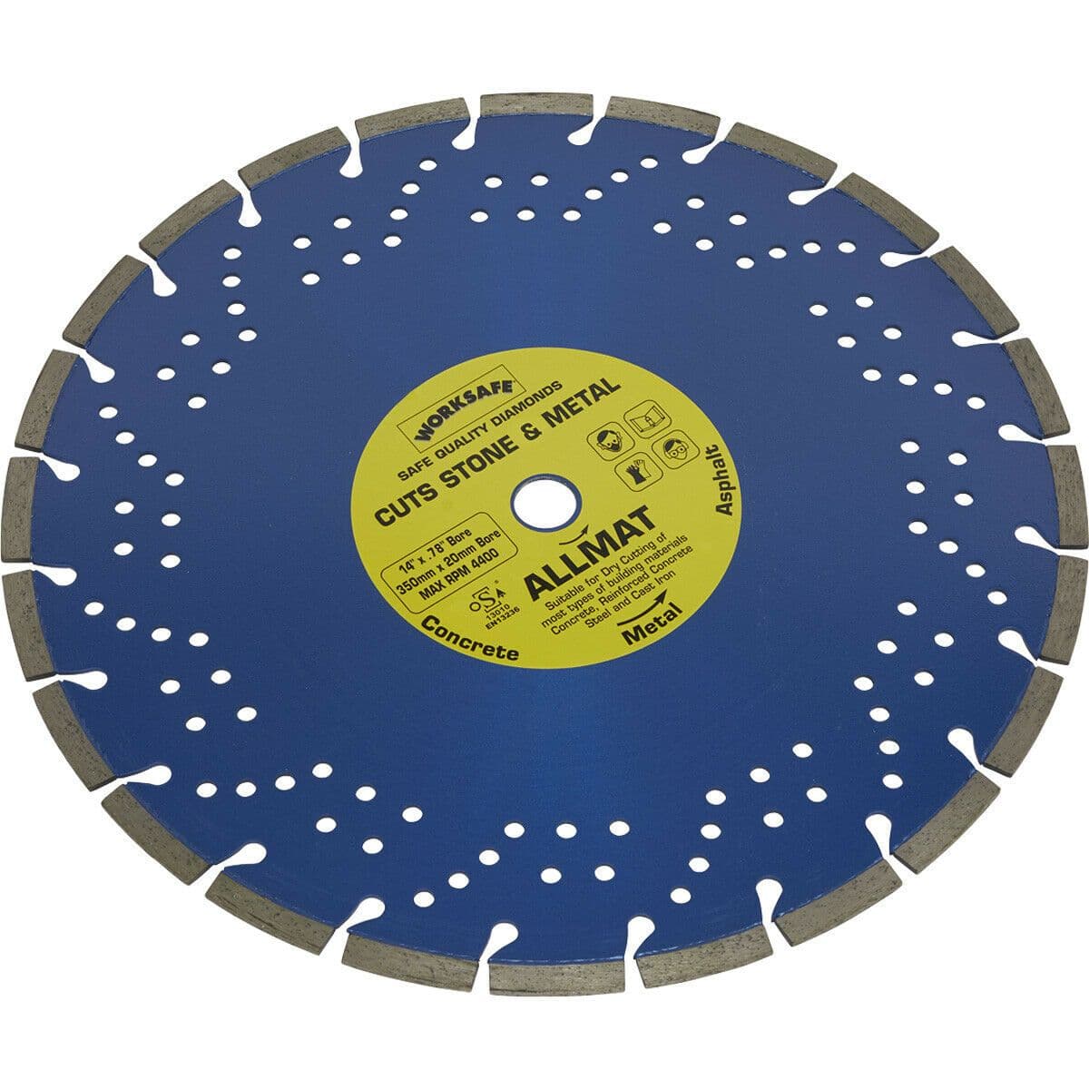 Allmat Diamond Blade 350mm Diameter 20mm Bore Stone & Metal