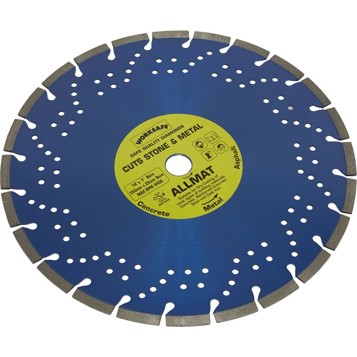 Platinum Allmat Diamond Blade - 350mm Diameter - 25mm Bore - Stone & Metal