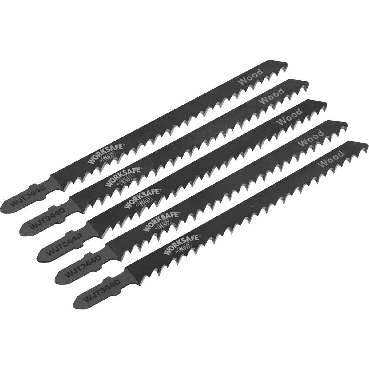 5 PACK 105mm Chrome Vanadium Steel Jigsaw Blade 6 TPI Side Set Teeth Wood