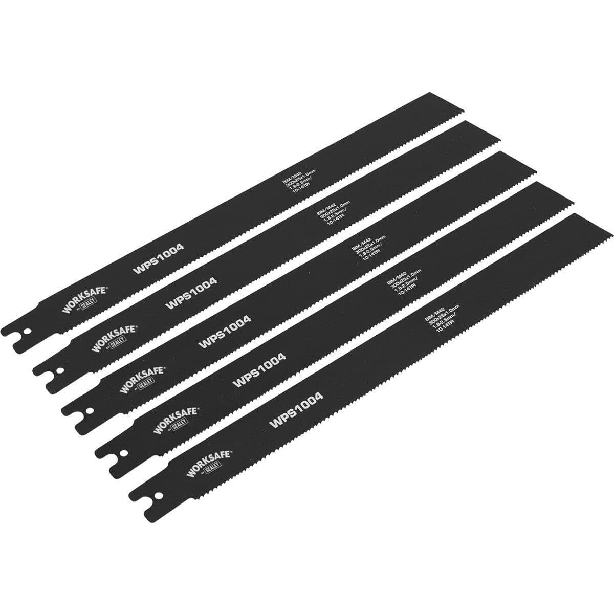 5 PACK 300 x 25 x 1mm Pipe Saw Blades 10 14 TPI Rigid Flexible Pipe Cutting