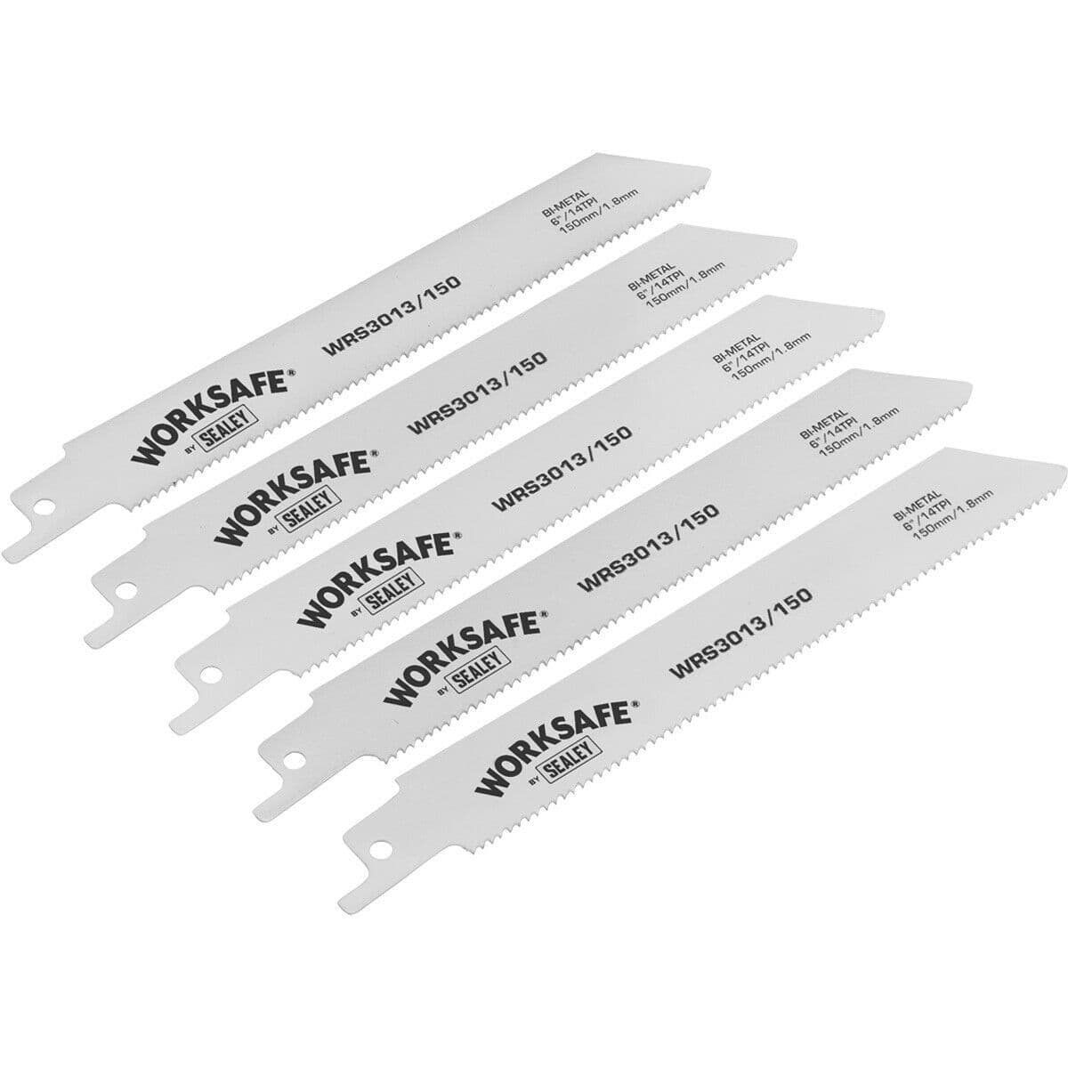 5 PACK 150mm Reciprocating Saw Blade 14 TPI Suitable Iron Steel Pipes