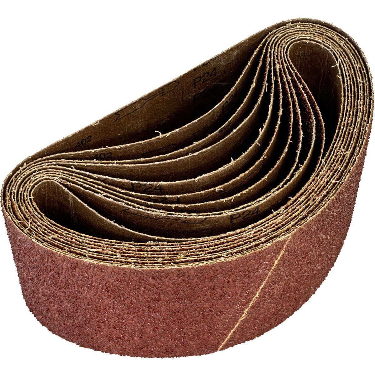 5 PACK 100mm x 620mm Sanding Belts 24 Grit Aluminium Oxide Cloth Backed