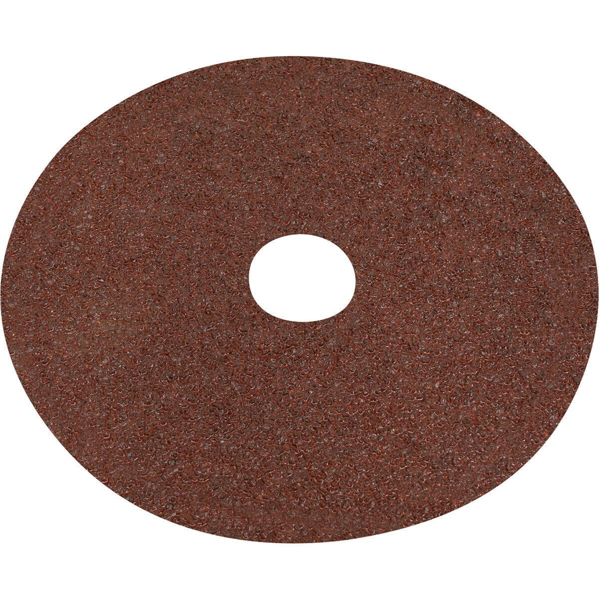 25 PACK 125mm Fibre Backed Sanding Discs 24 Grit Aluminium Oxide Round Sheet