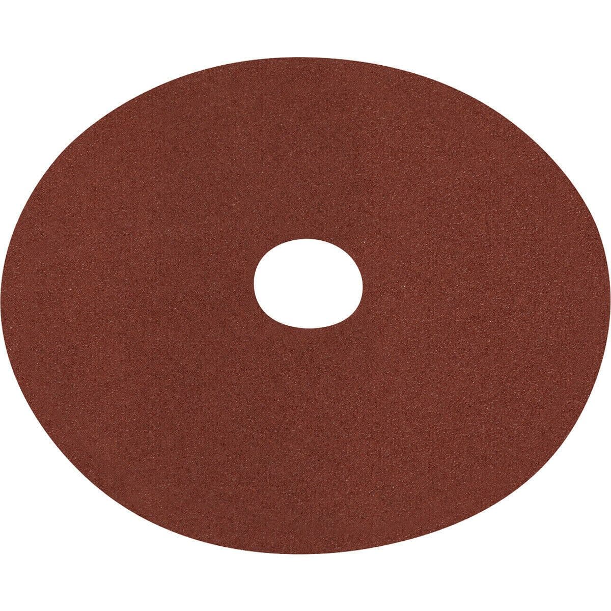 25 PACK 125mm Fibre Backed Sanding Discs - 60 Grit Aluminium Oxide Round Sheet