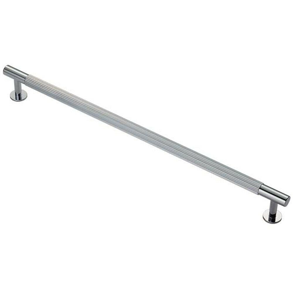 Lined Bar Door Pull Handle 274mm x 13mm 224mm Centres Polished Chrome