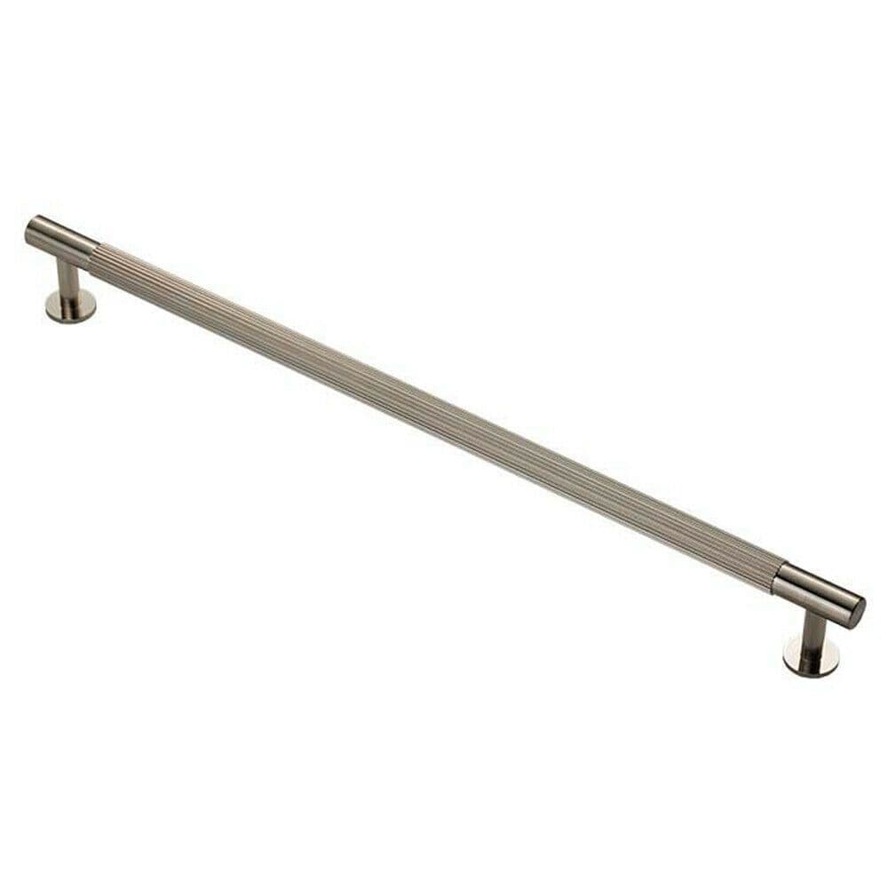 Lined Bar Door Pull Handle 370mm x 13mm 320mm Centres Satin Nickel