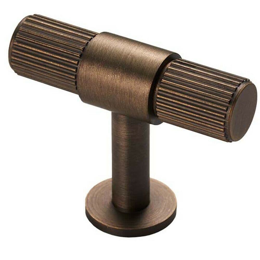 Lined Cupboard T Shape Pull Handle 50 x 13mm Antique Brass Cabinet Handle