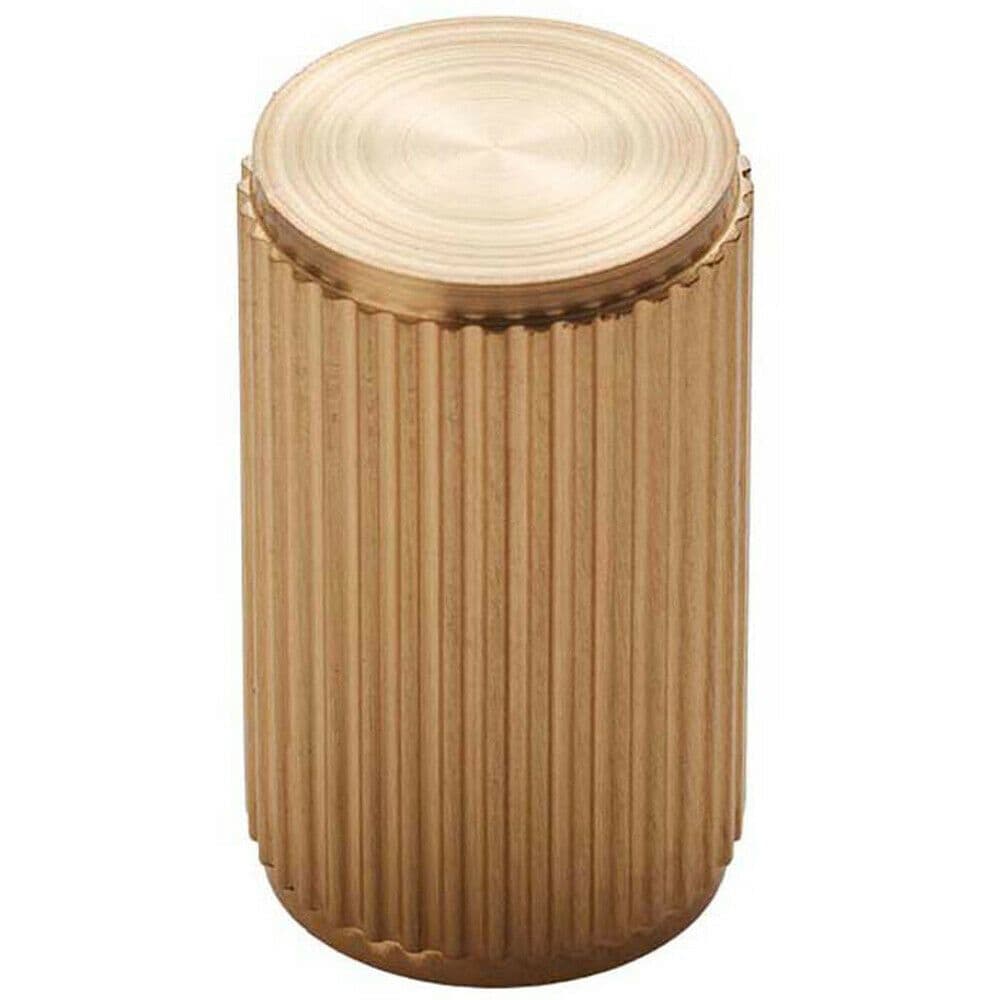 Lined Cylindrical Cupboard Door Knob 18mm Dia Satin Brass Cabinet Handle