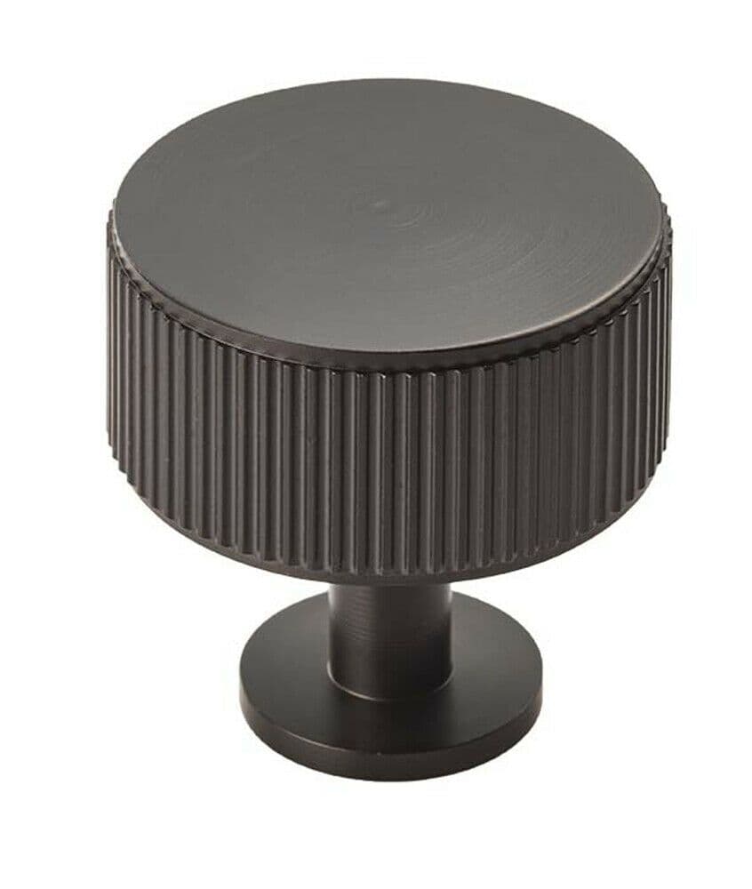 Lined Radio Cupboard Door Knob 35mm Diameter Matt Cabinet Handle