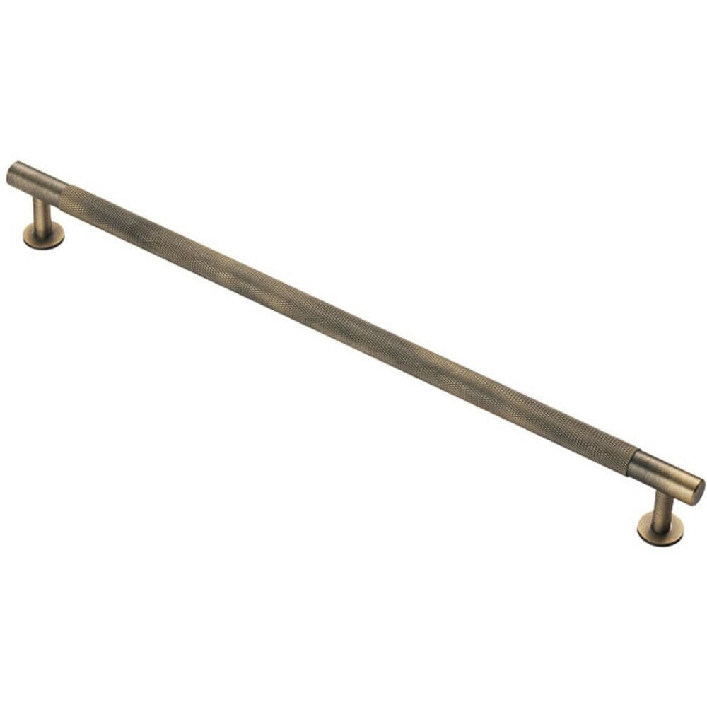Knurled Bar Door Pull Handle 350mm x 13mm 320mm Centres Antique Brass