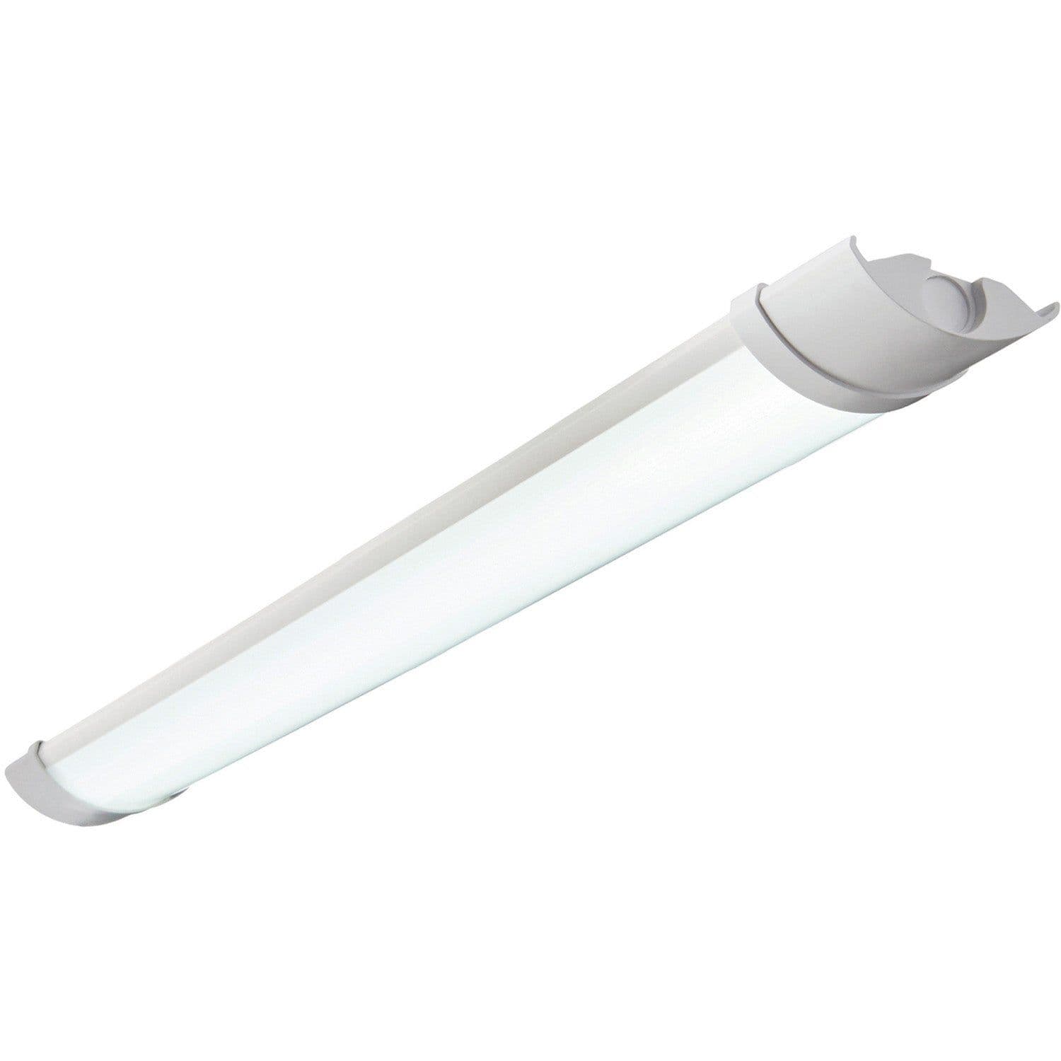 2ft IP65 Flush Batten Light 18W Daylight LED Opal & Gloss Pc