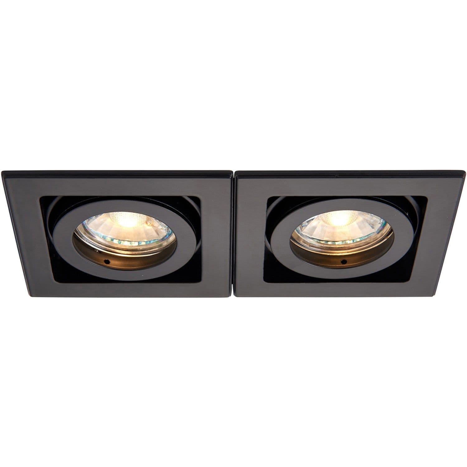 Twin Adjustable Recessed Boxed Downlight 2 x 50W GU10 Reflector Matt