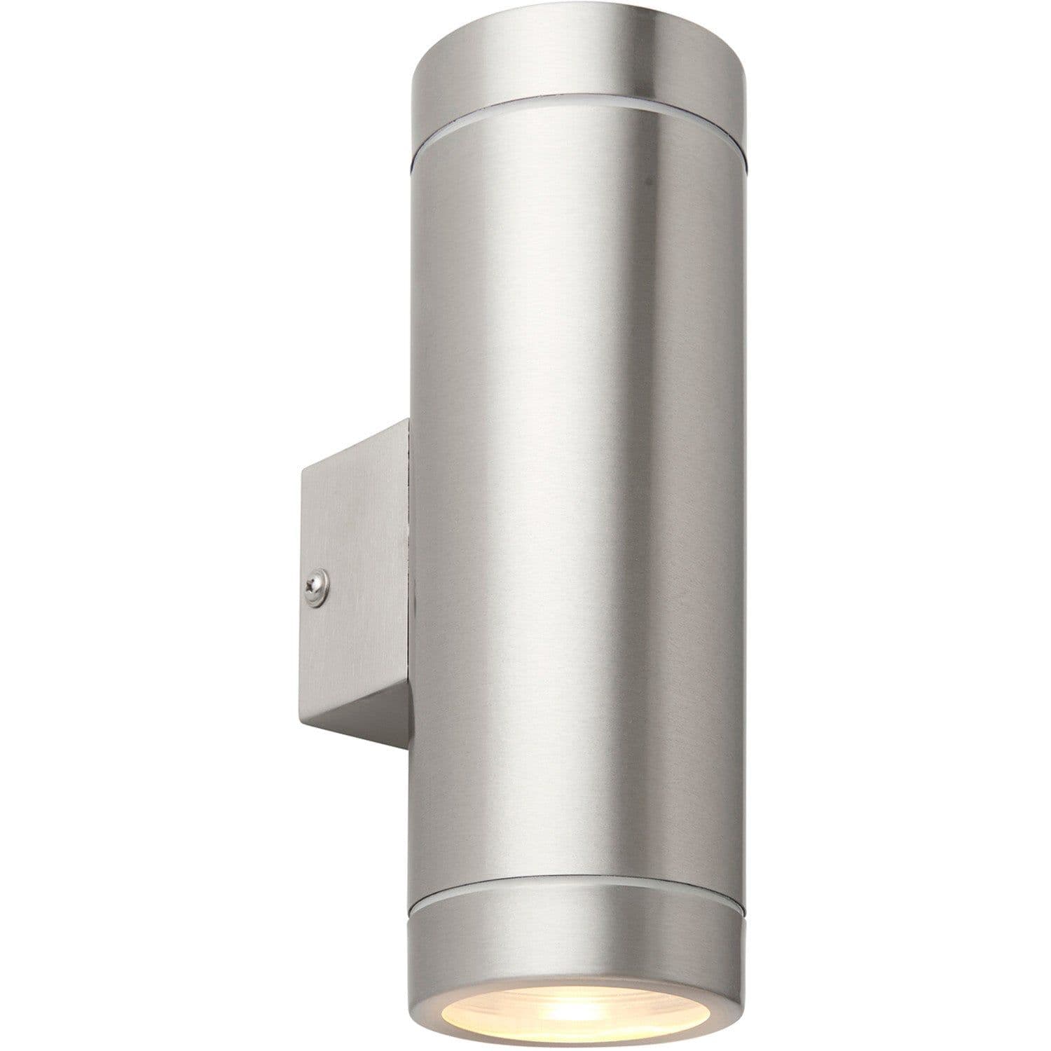 Up & Down Twin Outdoor IP44 Wall Light 2 x 7W GU10 LED Brushed Steel