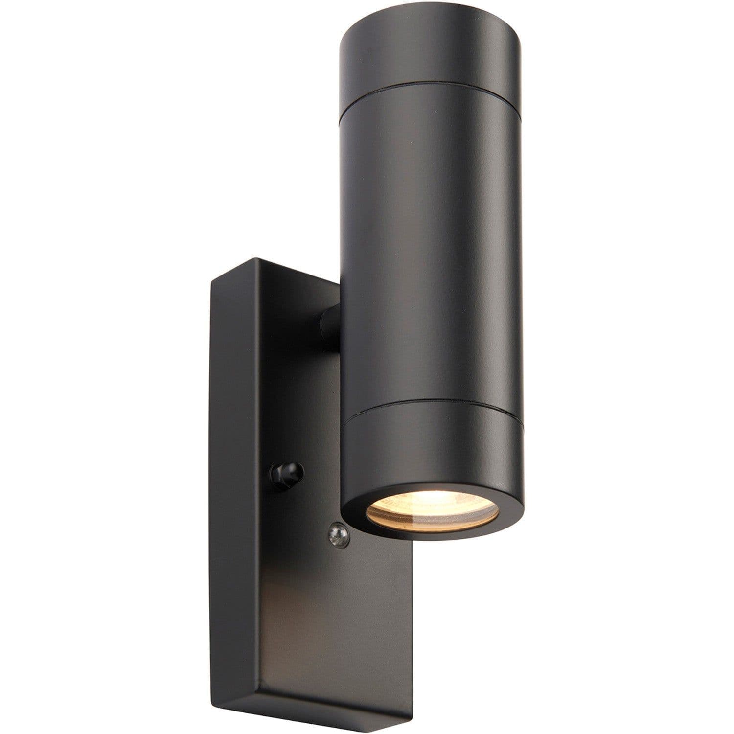 Twin Up & Down IP44 Wall Light Photocell Sensor 2 x 7W GU10 LED Matt