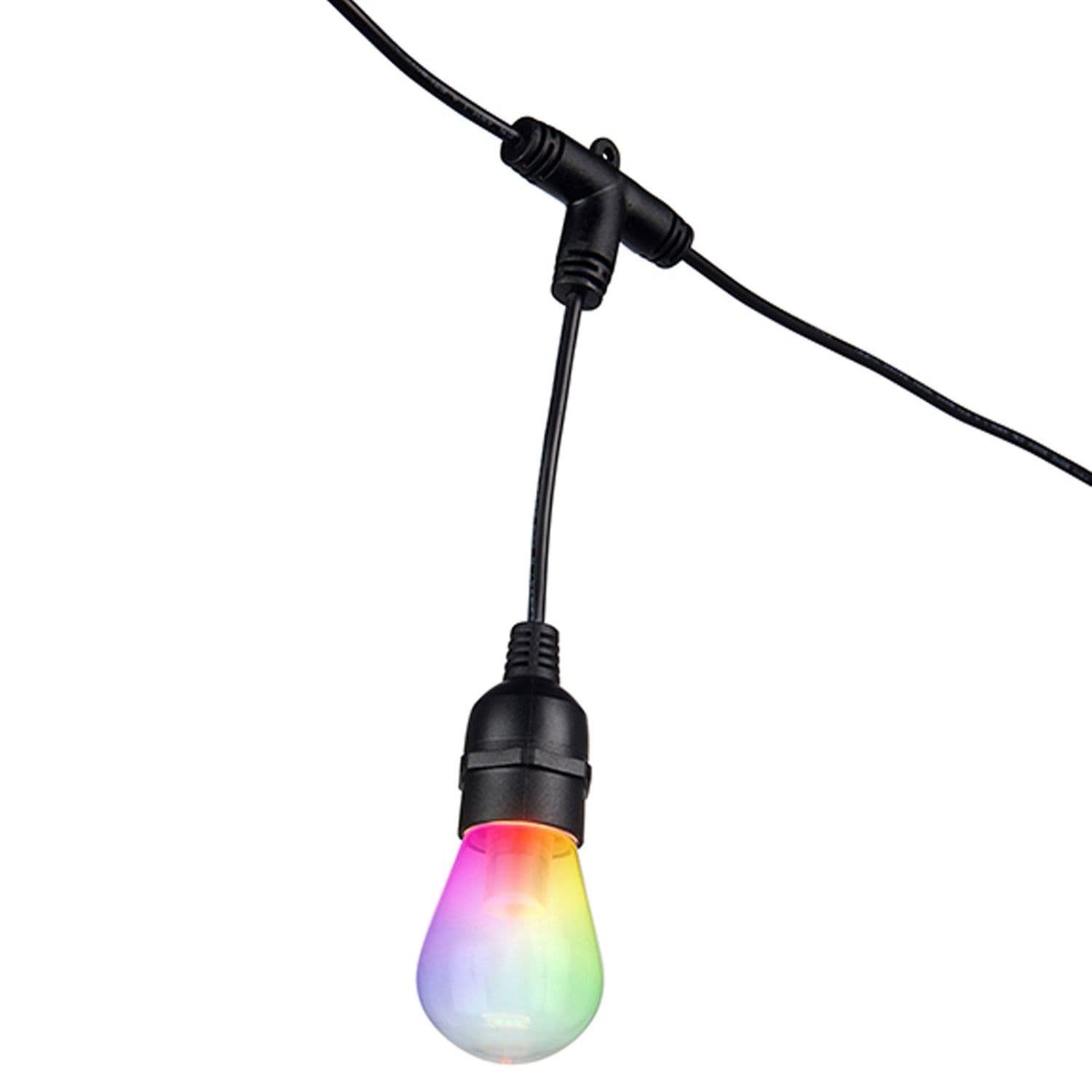 12m Outdoor Garden SMART Festoon Lights 12 x 0.5W RGB LED Bulbs IP44 Rated