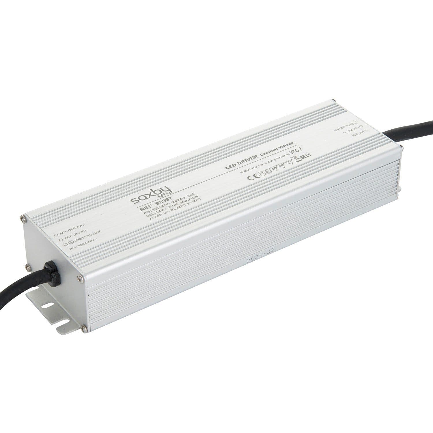 240W LED Driver 24V Constant Voltage IP67 Rated Fixed Output Power Supply